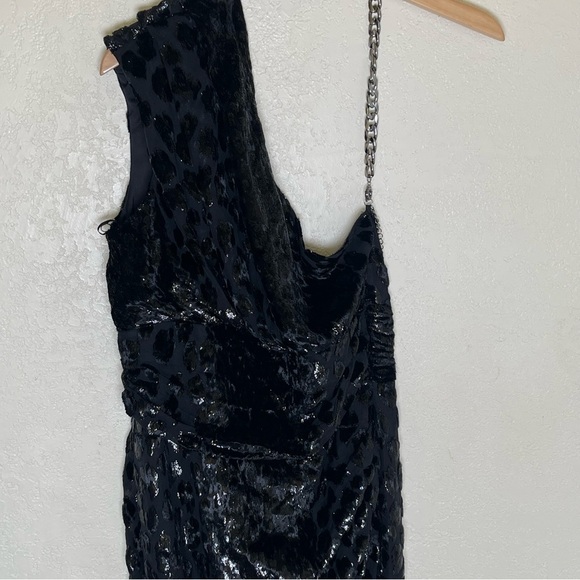 NEW! DUNDAS × REVOLVE Hendrix Midi Dress in Black cheetah print shimmer Size M - Picture 6 of 10